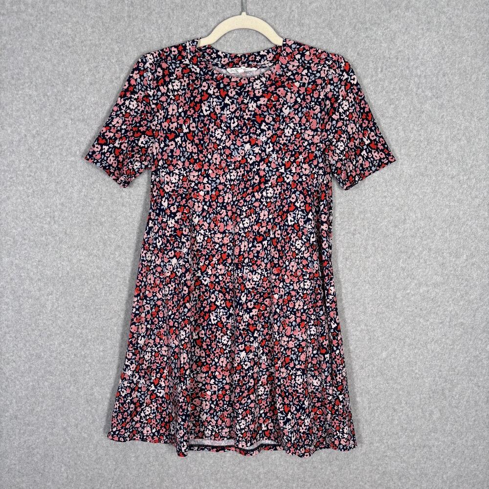 BCBG Generation Babydoll Mini Dress‎ Small Floral Skater Cottage Jersey Knit
